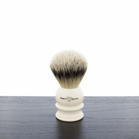 Edwin Jagger Silver Tip Badger Shaving Brush, Extra Large, Imitation Ivory